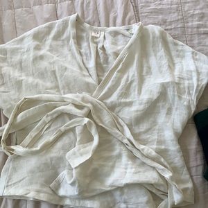 🍑Butter Moon Handmade wrap linen top